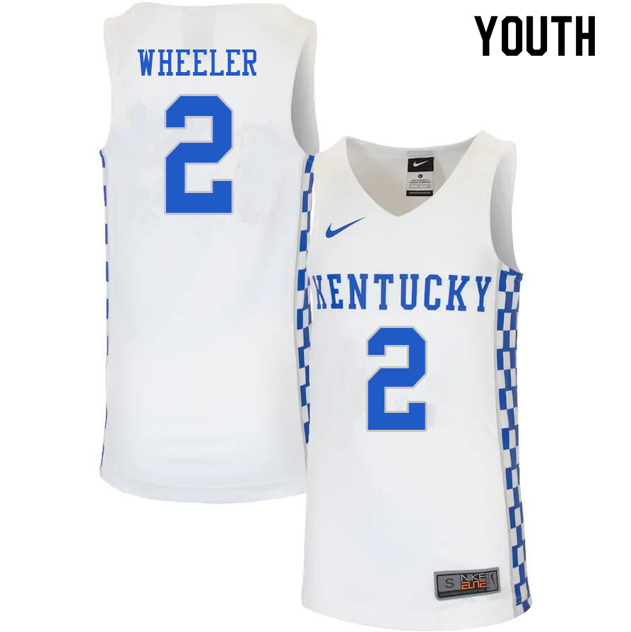 Youth #2 Sahvir Wheeler Kentucky Wildcats College Basketball Jerseys Sale-White